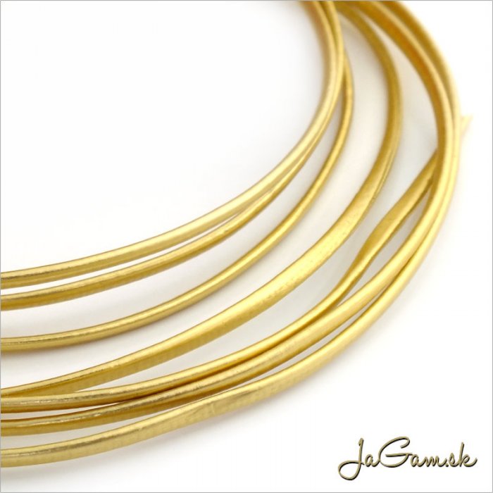 Šnúrka z eko kože 1,5mm zlatá, 1m (2613eko)